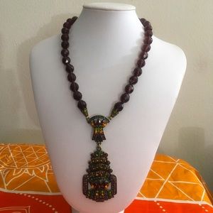 Heidi Daus Antique Gold Amethyst Necklace Only